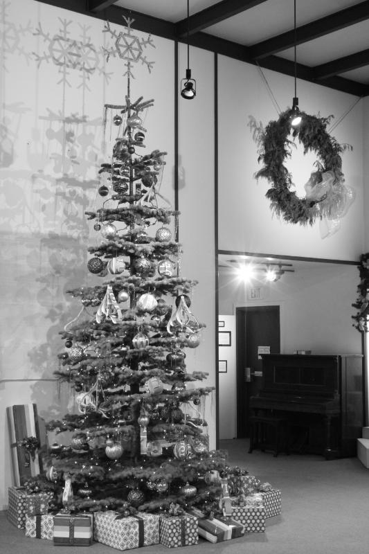 large decorated Christmas tree