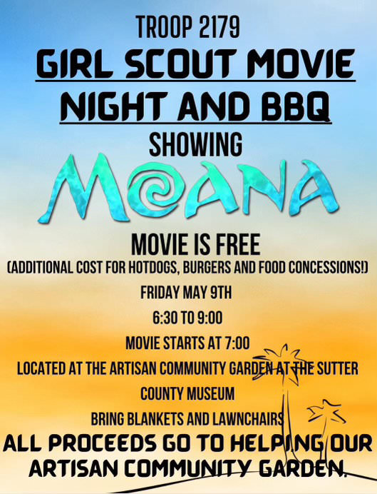 Movie Night And BBQ: Moana flyer
