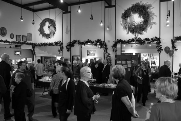 black and white shot of crowd at Trees & Traditions 2015