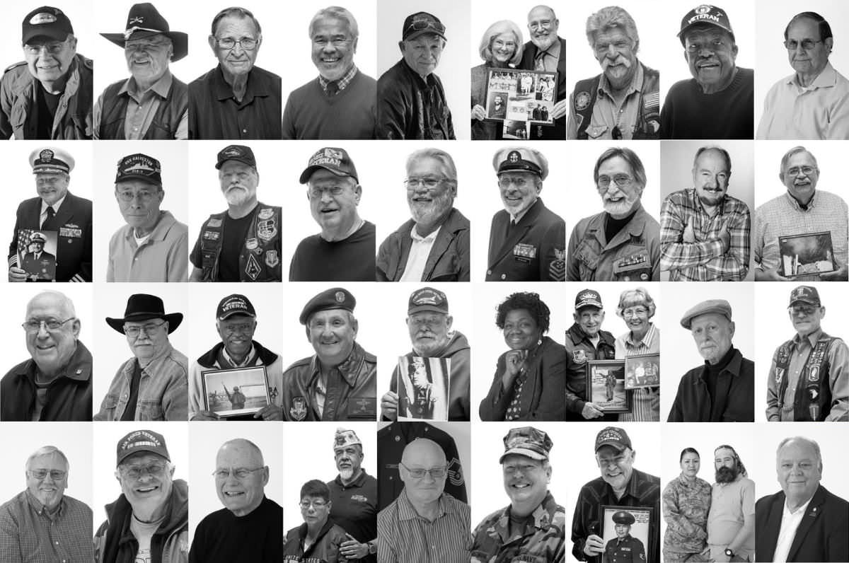 Collage of photos of veterans