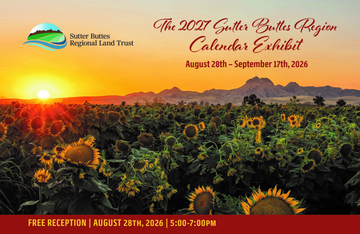 Sutter Buttes 2027 Regional Calendar exhibit flyer with cover image by Royce Fonseca